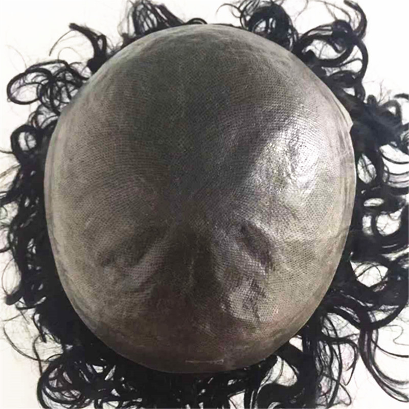 Thin skin toupee for men curly hair human hair high quality YL290